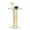 mDesign Metal and Glass Top 16" Round Accent Side/End Drink Table - Clear/Brass